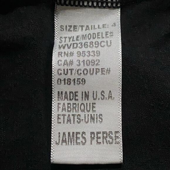 James Perse T Shirt Cowl Drape Neck Long Sleeve Black James Perse Sz 4 XL Flaws - Picture 7 of 10